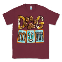 Burgundy Dog Mom with Paw Classic Tee - texasbilliewilder