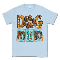 Dusty Blue Dog Mom with Paw Classic Tee - texasbilliewilder