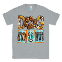 Heather Grey Dog Mom with Paw Classic Tee - texasbilliewilder