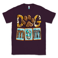 Plum Dog Mom with Paw Classic Tee - texasbilliewilder