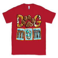 Red Dog Mom with Paw Classic Tee - texasbilliewilder