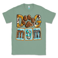 Sage Dog Mom with Paw Classic Tee - texasbilliewilder