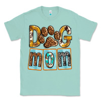 Seafoam Dog Mom with Paw Classic Tee - texasbilliewilder