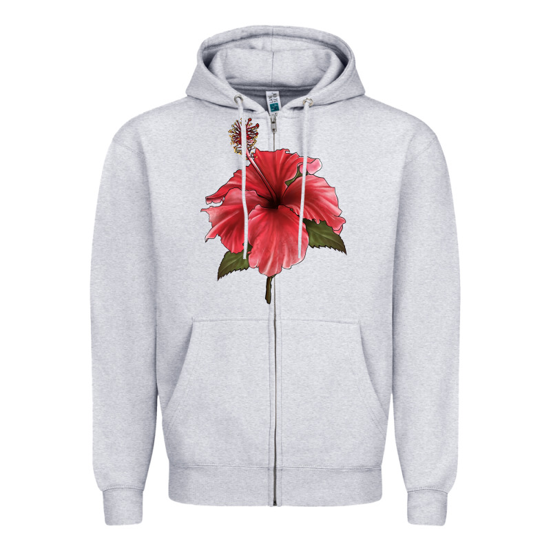 Puerto Rican Hibiscus Flower Illustrations Zipper Hoodie by LillyAllenDesigns | Teevron