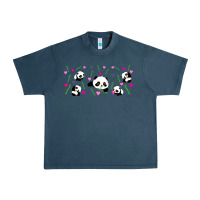 Midnight Navy cute panda Urban Heavy Tee - TumblerDesignByShophia