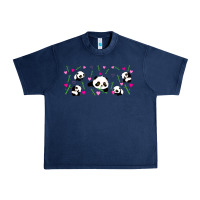 Navy cute panda Urban Heavy Tee - TumblerDesignByShophia
