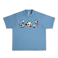 Pebble Blue cute panda Urban Heavy Tee - TumblerDesignByShophia