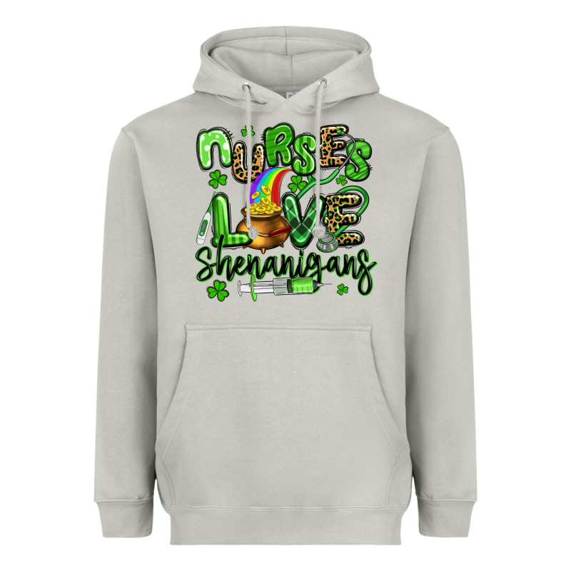 Nurses Love Shenanigans St Patricks Day Heavyweight Hoodie by Artiststas | Teevron
