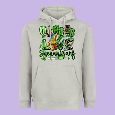 Nurses Love Shenanigans St Patricks Day Heavyweight Hoodie Designed By Artiststas