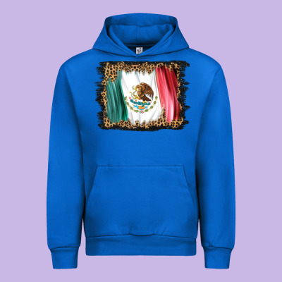 Distressed Mexico Flag Urban Hoodie Designed By Barkaloodesign