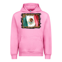 Fuchsia Pink distressed mexico flag Urban Hoodie - BarkalooDesign