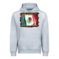 Heather Grey distressed mexico flag Urban Hoodie - BarkalooDesign