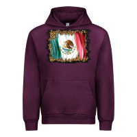 Mauve Wine distressed mexico flag Urban Hoodie - BarkalooDesign