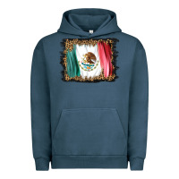 Pigment Midnight Navy distressed mexico flag Urban Hoodie - BarkalooDesign