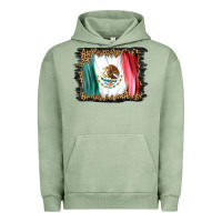 Pigment Oil Green distressed mexico flag Urban Hoodie - BarkalooDesign