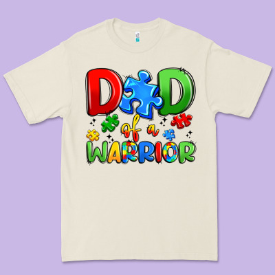 Dad Of A Warrior Premium Tee Designed By Artiststas