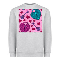 Heather Grey valentines day lock and key seamless pattern Heavyweight Sweatshirt - BundleAndBundleShop