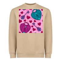 Mushroom valentines day lock and key seamless pattern Heavyweight Sweatshirt - BundleAndBundleShop