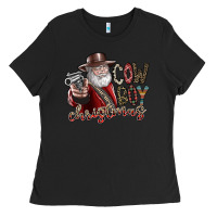 Black cowboy christmas Ladies Tee - SublimationCraftShop