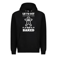 Black Let's Get Baked Smoking Weed Funny Christmas Gift 1 Premium Hoodie - lanVoArt
