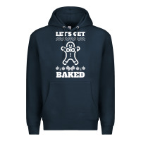 Navy Let's Get Baked Smoking Weed Funny Christmas Gift 1 Premium Hoodie - lanVoArt
