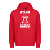 Red Let's Get Baked Smoking Weed Funny Christmas Gift 1 Premium Hoodie - lanVoArt