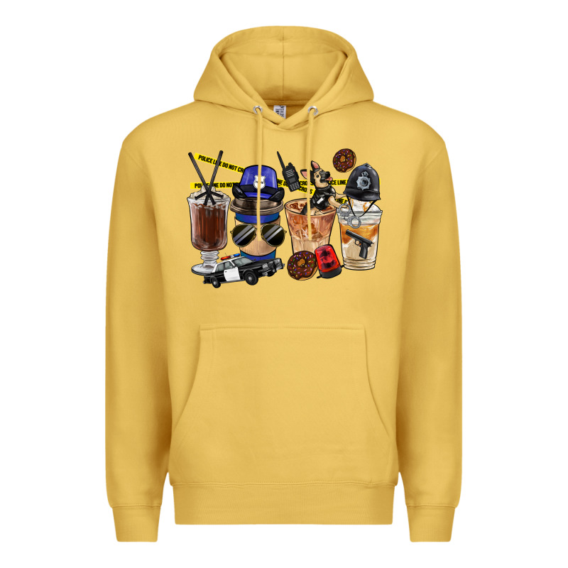 Police Coffee Cups Premium Hoodie by FaDigitalArtStudio | Teevron