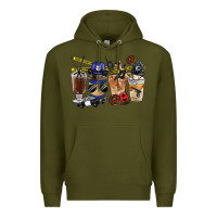 Army Green Police Coffee Cups Premium Hoodie - FaDigitalArtStudio