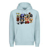 Blue Mist Police Coffee Cups Premium Hoodie - FaDigitalArtStudio