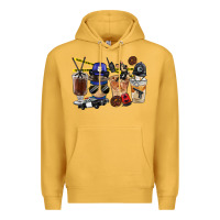 Mustard Police Coffee Cups Premium Hoodie - FaDigitalArtStudio