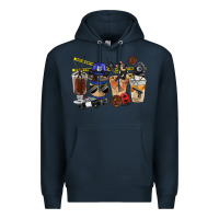 Navy Police Coffee Cups Premium Hoodie - FaDigitalArtStudio