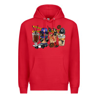 Red Police Coffee Cups Premium Hoodie - FaDigitalArtStudio