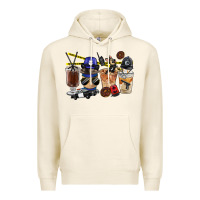 Tofu Police Coffee Cups Premium Hoodie - FaDigitalArtStudio