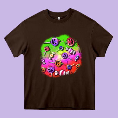 Halloween Candy  Patches Heavy Core Tee Designed By Bundleandbundleshop