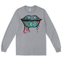 Heather Grey beach babe leopard lips Long Sleeve Tee - Jasminsmagicworld