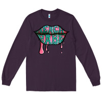 Plum beach babe leopard lips Long Sleeve Tee - Jasminsmagicworld