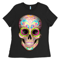 Black Mexican Skull Ladies Tee - Artiststas