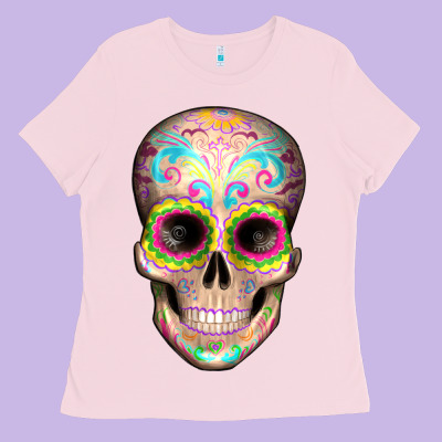 Mexican Skull Ladies Tee Designed By Artiststas