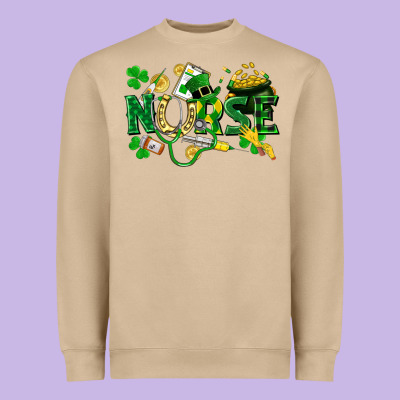 Nurse St Patrick Heavyweight Sweatshirt Designed By Fadigitalartstudio