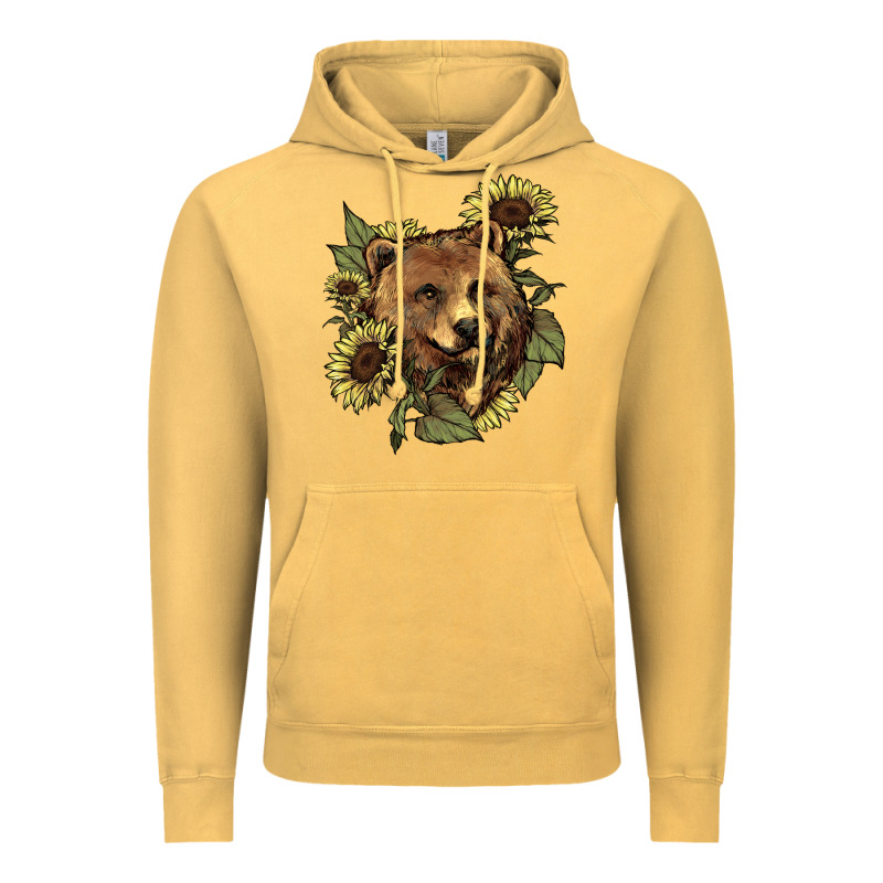 Bear Head Sunflower Vintage Hoodie by HowdyJamesFarm | Teevron