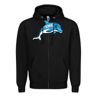 Black dolphin dwe Zipper Hoodie - CowhideDigitalArt