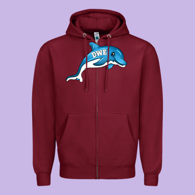 Dolphin Dwe Zipper Hoodie Designed By Cowhidedigitalart