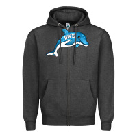 Charcoal Heather dolphin dwe Zipper Hoodie - CowhideDigitalArt