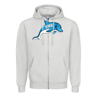 Dove Grey dolphin dwe Zipper Hoodie - CowhideDigitalArt