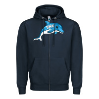 Navy dolphin dwe Zipper Hoodie - CowhideDigitalArt