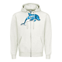 Oatmeal Heather dolphin dwe Zipper Hoodie - CowhideDigitalArt