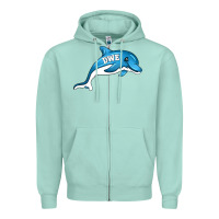 Seafoam dolphin dwe Zipper Hoodie - CowhideDigitalArt
