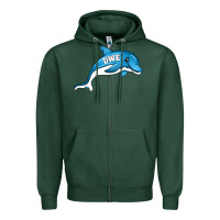 Sports Green dolphin dwe Zipper Hoodie - CowhideDigitalArt