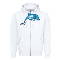 White dolphin dwe Zipper Hoodie - CowhideDigitalArt