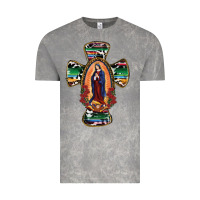 Cloud Rock Our Lady Of Guadalupe Cross Vintage Tee - RanaPortraitStore
